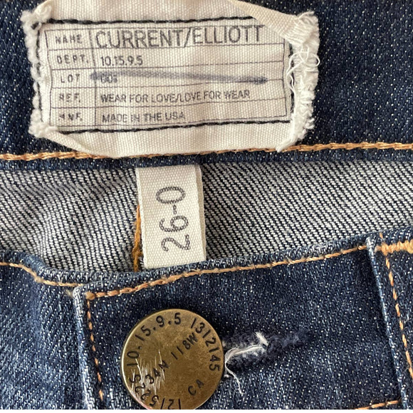 Current Elliott Medium Wash The Frontman Flare Whiskering Jeans 0/26 - Picture 5 of 6